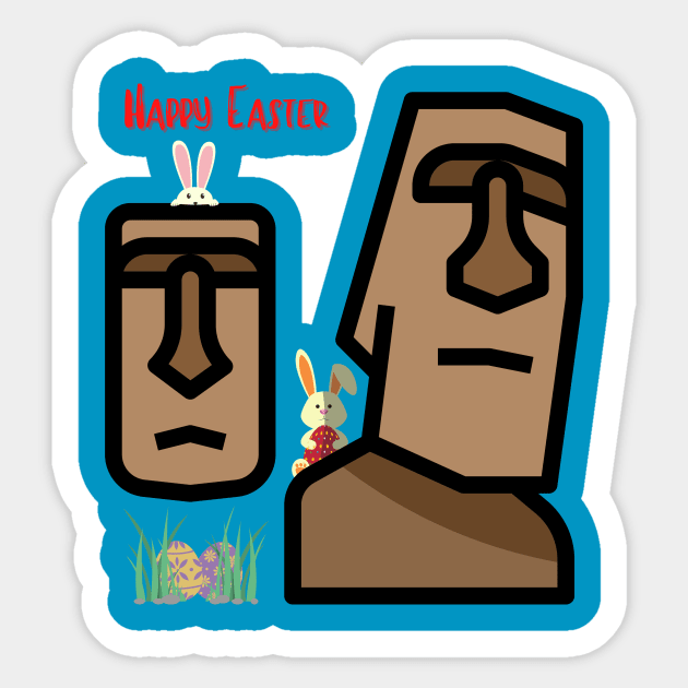 Happy Easter from Easter Island Sticker by MelloHDesigns